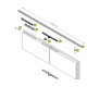 Kit per porta a libro Koblenz 0260/50, compreso di binario in Alluminio lunghezza 1000 mm, portata 50 Kg