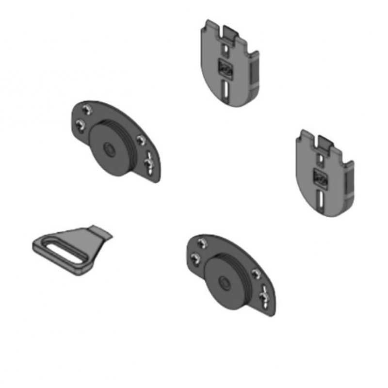 Kit Accessori Koblenz per scorrevole System 0320, per 1 anta, portata 40 Kg, con Pattini superiori e Carrelli inferiori