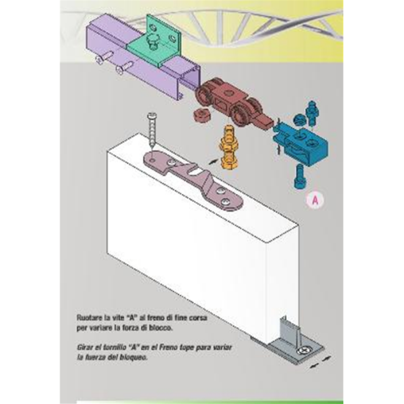 Kit scorrevole 040080 300 Koblenz per porta da interni, completo di guarnitura scorrevole e binario da 3000 mm, portata 80 Kg, Alluminio Anodizzato Argento