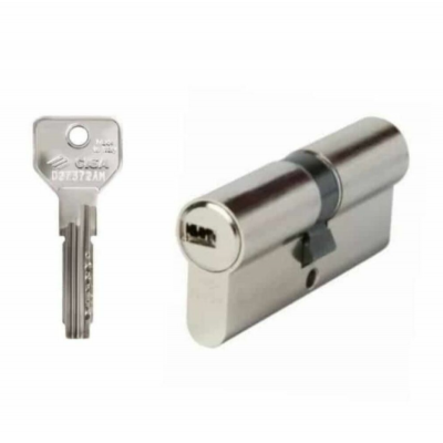 Cilindro Cisa serie Asix 0E300 per serratura, profilo europeo, lunghezza 79 mm 30-50, Ottone finitura Nichelato