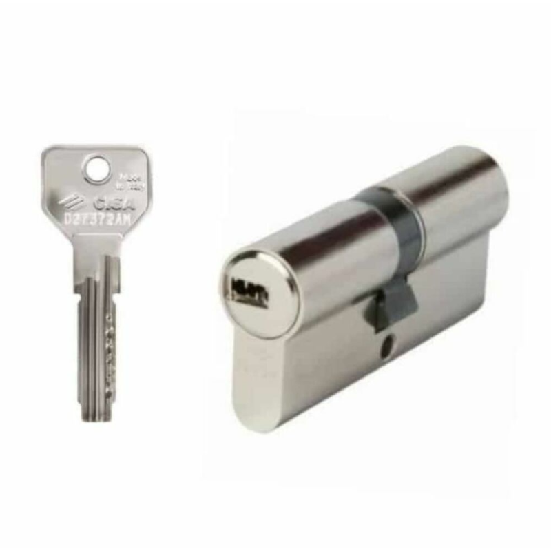 Cilindro Cisa serie Asix 0E300 per serratura, profilo europeo, lunghezza 79 mm 30-50, Ottone finitura Nichelato