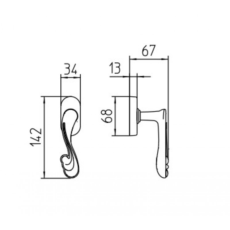 Maniglia per finestra DK