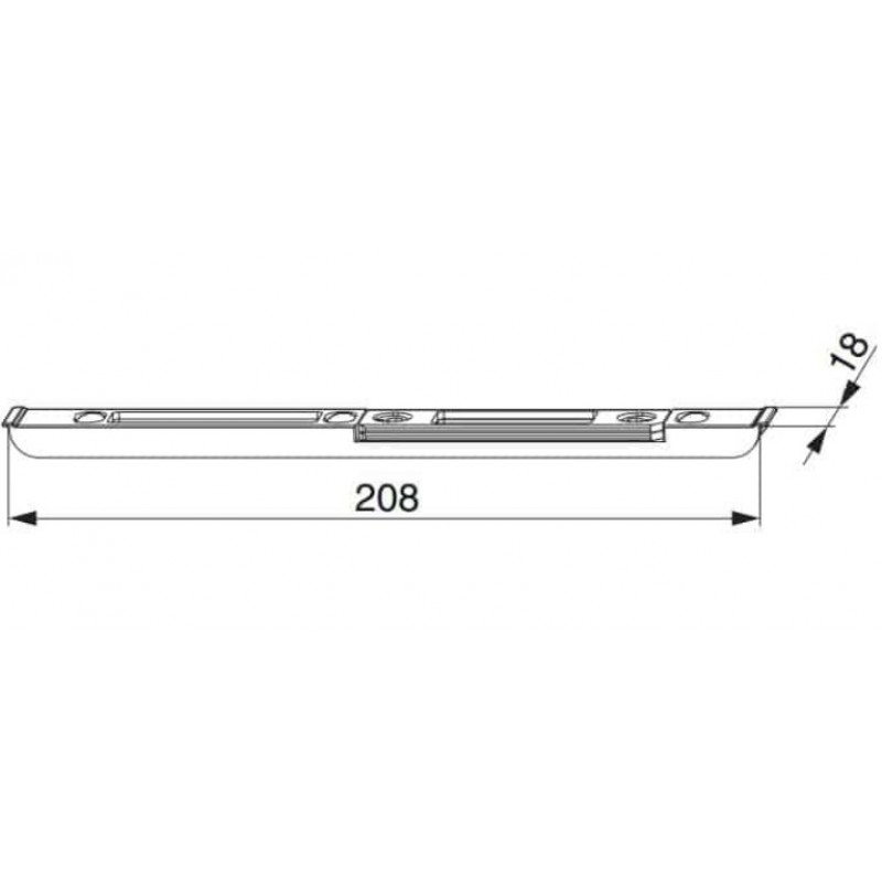 Scontro scrocco-mandata 29776 Maico per serratura, aria 4, scostamento 9 mm, finitura Argento