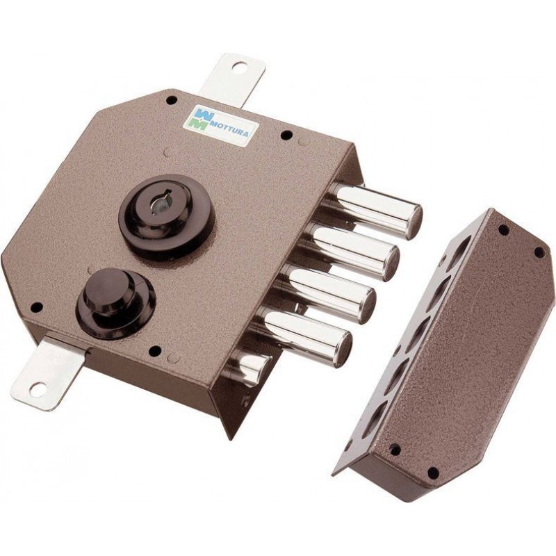 Serratuta serie 30.630 MOTTURA triplice sinistra, con mezzo giro, apertura a chiave, pompa cilindro esterna 60x34 mm, verniciata