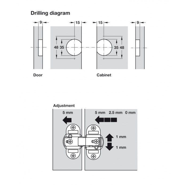 Cerniera per anta a libro, Fuga 0-10 mm, angolo d'apertura 180°, con chiusura automatica per Hawa Multifold, pressofusione di zinco, nichelato