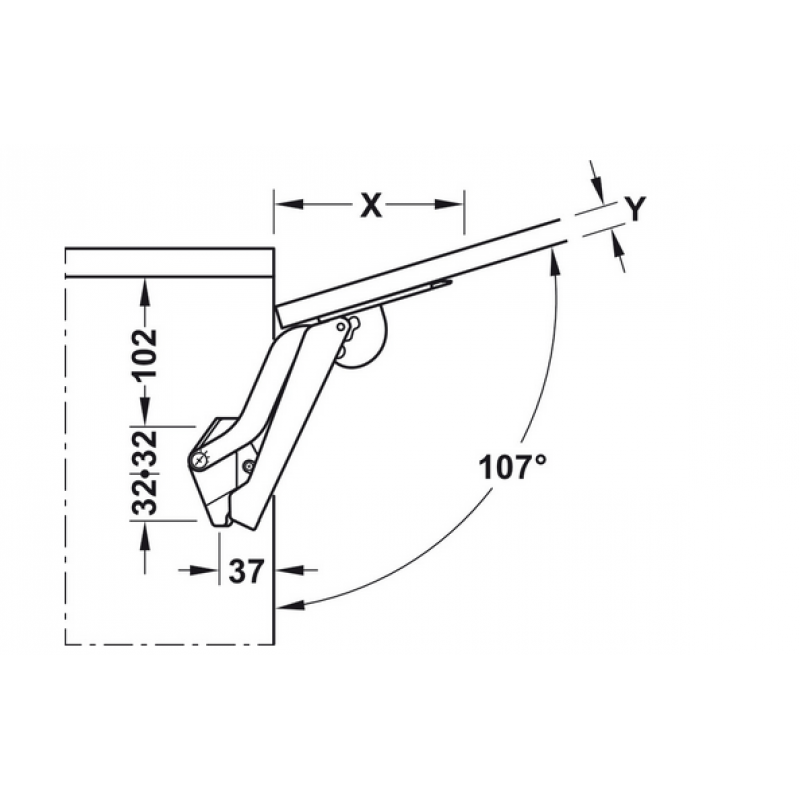 Bracci per ante a ribalta Guarniture Häfele Free Space Modello F Modello 1.11 Nero 372.27.354