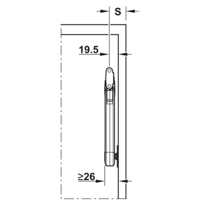 Braccetto Maxi modello C Kessebohmer, per anta a ribalta in legno, ghiera Bianca, portata 2,0-21,0 kg, Acciaio finitura Nichelato