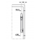 Braccetto Maxi modello C Kessebohmer, per anta a ribalta in legno, ghiera Bianca, portata 2,0-21,0 kg, Acciaio finitura Nichelato