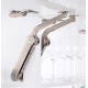 Braccetto Maxi modello C, per anta a ribalta in legno, ghiera Bianca, portata 2,0-21,0 kg, Acciaio finitura Nichelato