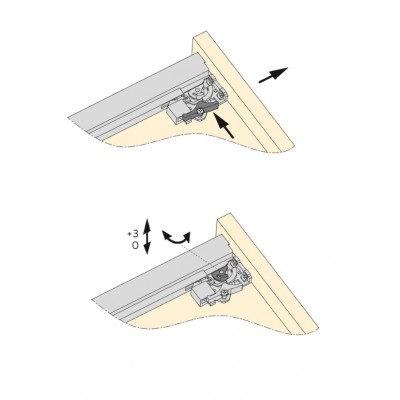 Guide a scomparsa Slippe per cassetti ad estrazione totale con chiusura soft e aggancio, 290, Zincato bianco