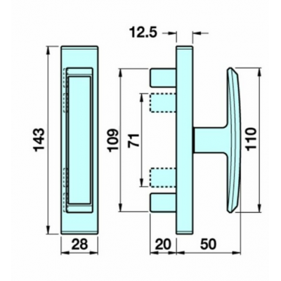 Cremonese Ombrina Medal 410 per serramento in alluminio, pinne da 20 mm, materiale Alluminio finitura Nero Ossidato