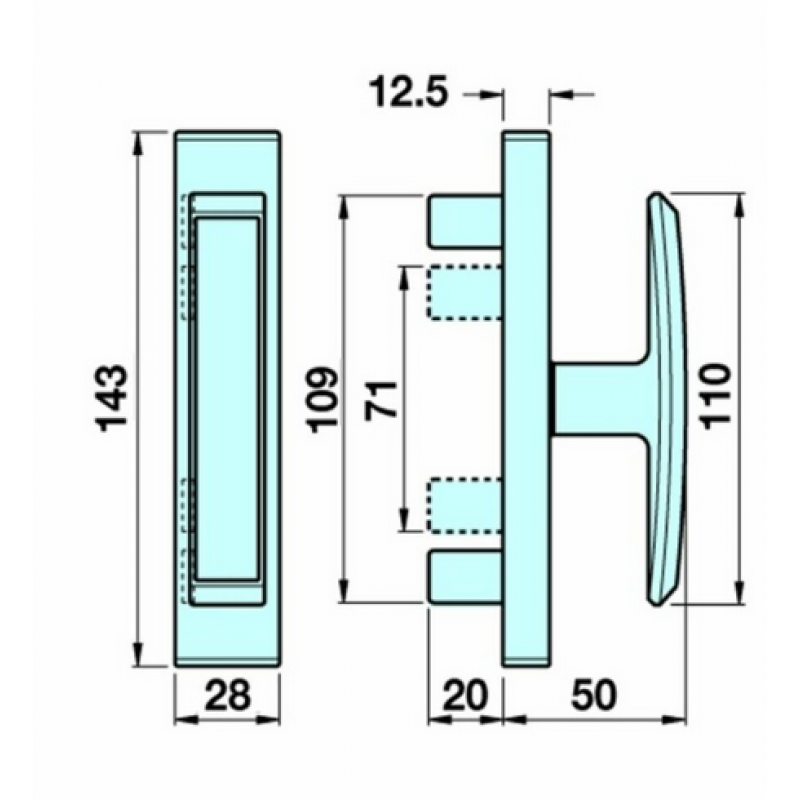 Cremonese Ombrina Medal 410 per serramento in alluminio, pinne da 20 mm, materiale Alluminio finitura Nero Ossidato