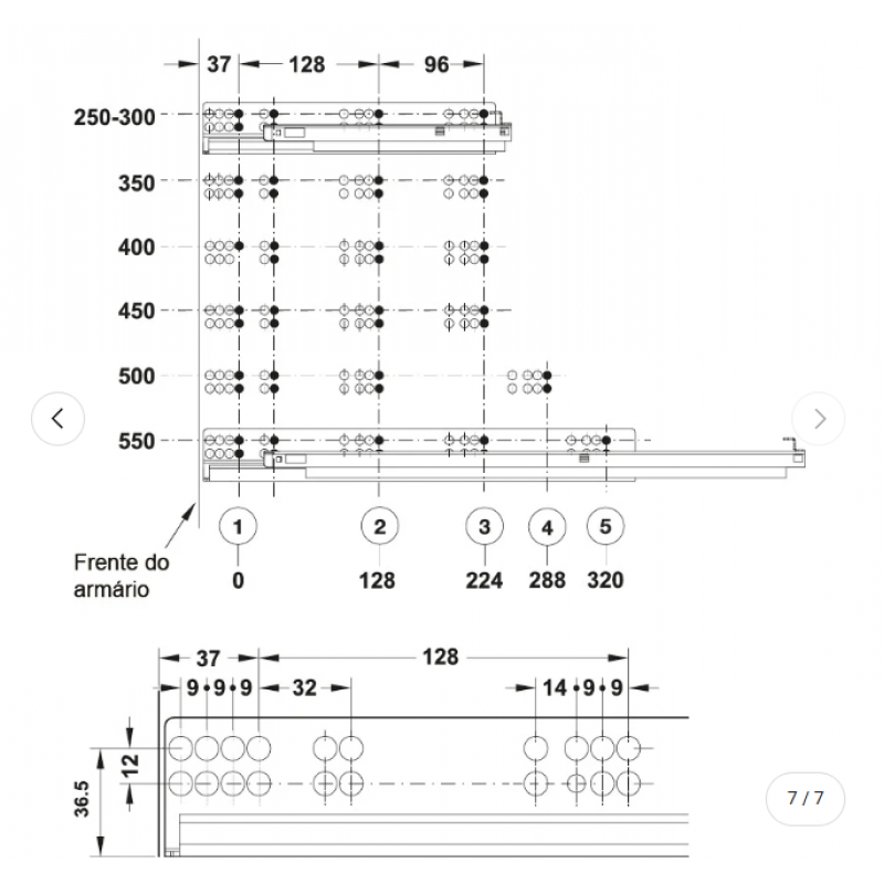 GUIDA CON MONTAGGIO INVISIBILE, HÄFELE MATRIX UM A30 USCITA TOTALE, PORTATA FINO A 30 KG 450 MM 450MM