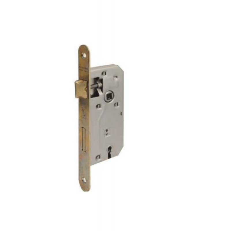 Serratura per porte interne mod. 042T patent chiave int. mm70 front. mm20x190 bordo tondo entrata 50