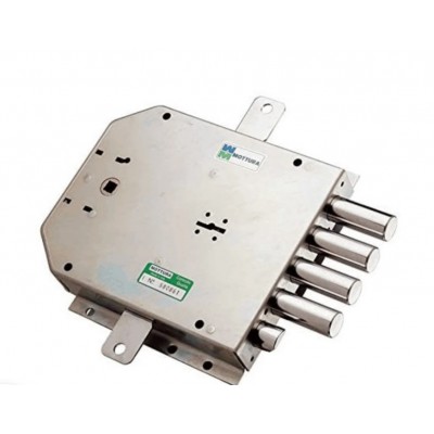 Serratura per porta blindata 50.556 MOTTURA, doppia mappa, triplice, destra, 5 chiavistelli, finitura zincata