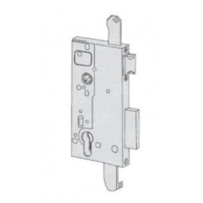 Serratura centrale per serie multipunto predisposta cilindro sagomato scivolo e mandata a catenaccio unico