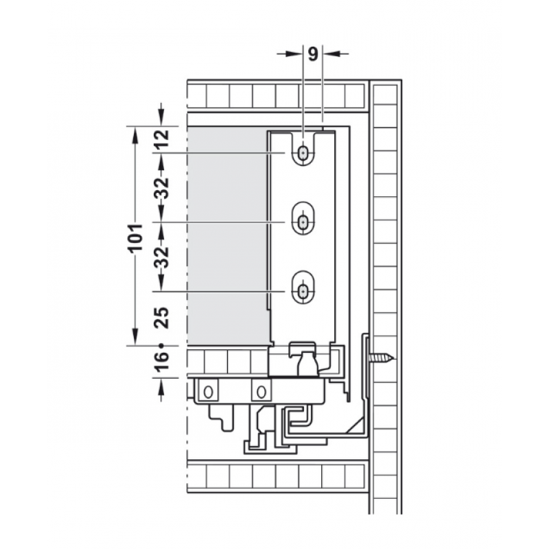 SET SPONDA PER CASSETTO H128 MM MATRIXBOX A30 BIANCO OPACO PROFONDITA' 450MM- HAFELE