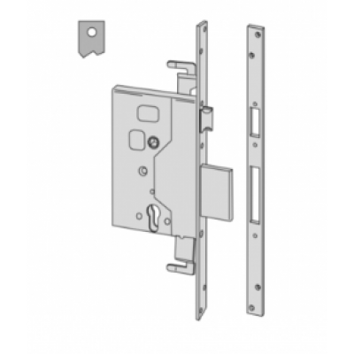 Serratura art. 5625560 meccanica a cilindro da infilare entrata 60, 4 mandate, interasse 85 mm, frontale 25 mm.