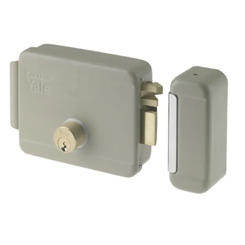 Yale Serratura elettrica da applicare per cancelli Y6800070105 destra, acciaio zincato, entrata 70 mm