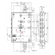 Serratura di sicurezza Triplice Dx con chiave a Doppia mappa modello 8100 entrata 63 interasse catenacci 28 Potent