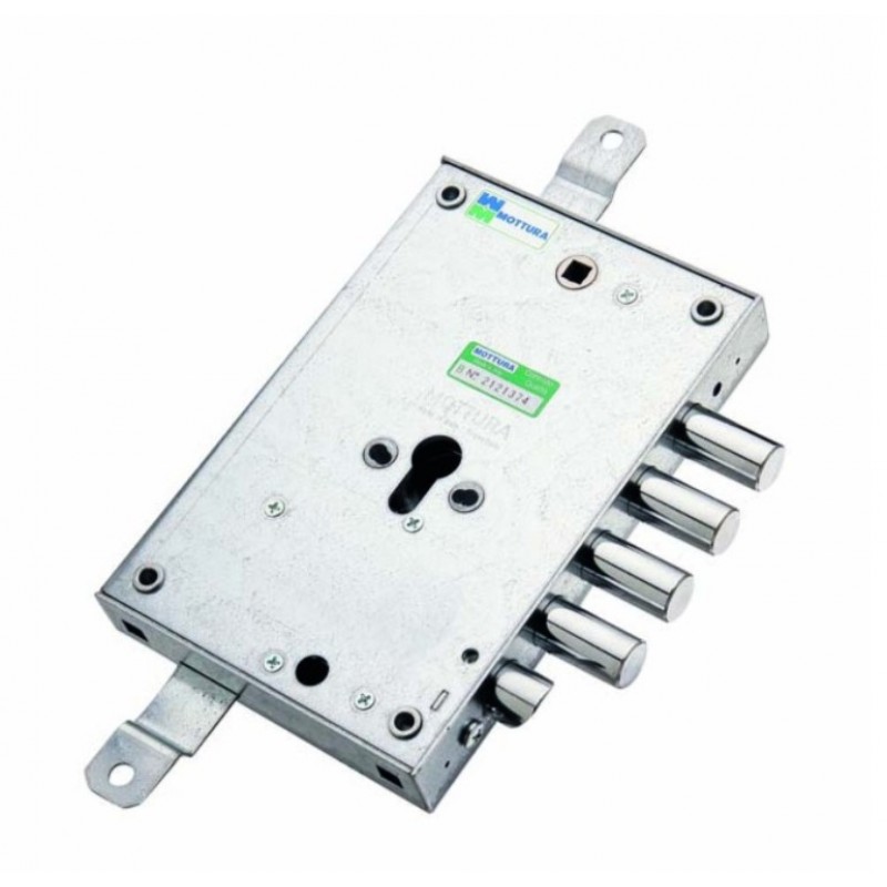 Serratura Mottura 85.371 chiusura triplice (INT.28 mm) foro cilindro profilo Europeo - mano DX