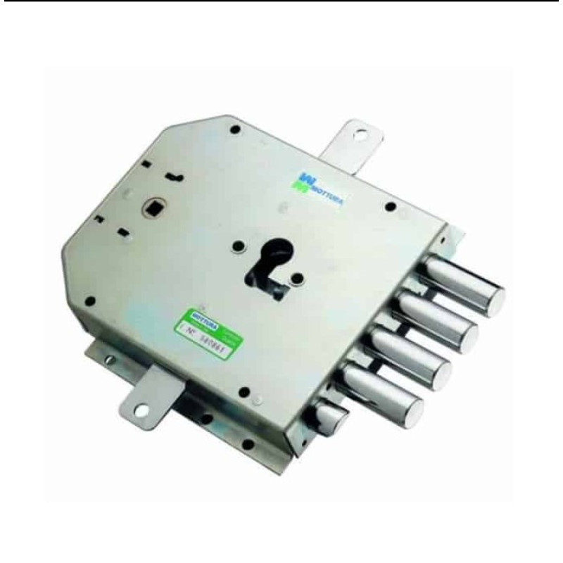 Serratura porta blindata 85.555 MOTTURA destra, con quadro maniglia laterale, triplice con mezzo giro, blocco antieffrazione, finitura zincata Serratura porta blindata 85.555 MOTTURA destra, con quadro maniglia laterale, triplice con mezzo giro, blocco antieffrazione, finitura zincata