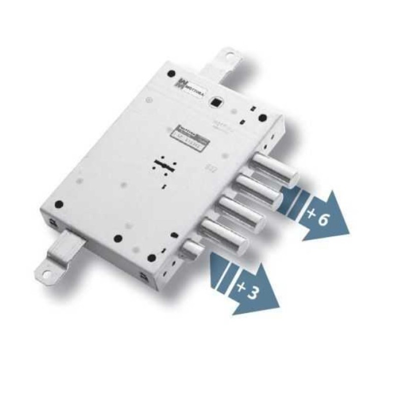 SERRATURA APPLICARE ENTRATA 63 INTERASSE 28 SPORGENZA 13 89571KOS0 MOTTURA OIKOS TRIPLICE CHIUSURA REVERSIBILE