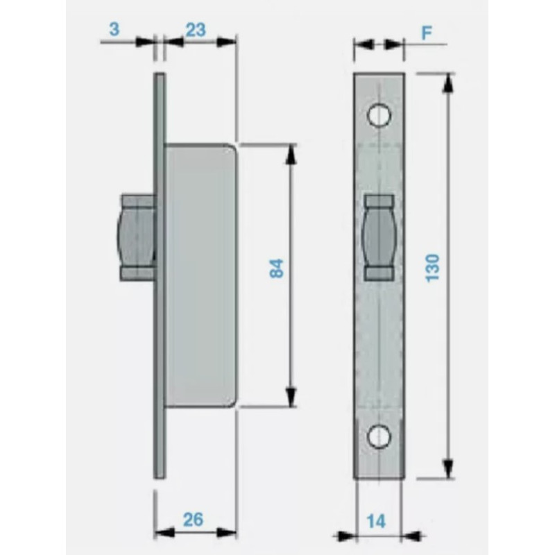 SERRATURA PER PROFILATI IN ALLUMINIO SOLO RULLO REGOLABILE CORNI ART. 9131015000