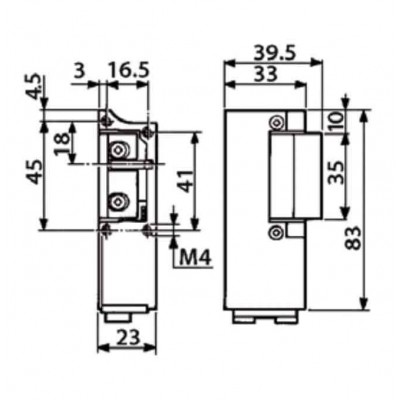 Incontro elettrico 94.061 Mottura per serratura, leva di sblocco e antiripetitore, alimentazione 12V CA