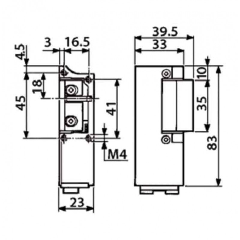 Incontro elettrico 94.061 Mottura per serratura, leva di sblocco e antiripetitore, alimentazione 12V CA