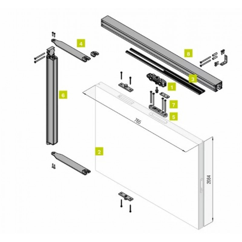 Sistema porte rototraslanti SwingLife Standard Larghezza pannello a scelta range: 565/915 mm. Portata 70 kg.