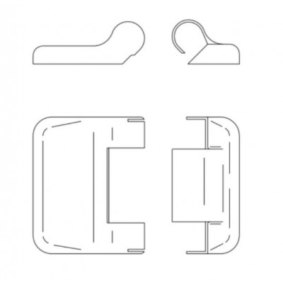 Kit copertura MAXI A37902 AGB per cerniera asimmetrica, altezza 60 mm, Abs 