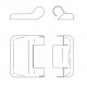 Kit copertura MAXI A37902 AGB per cerniera asimmetrica, altezza 60 mm, Abs 
