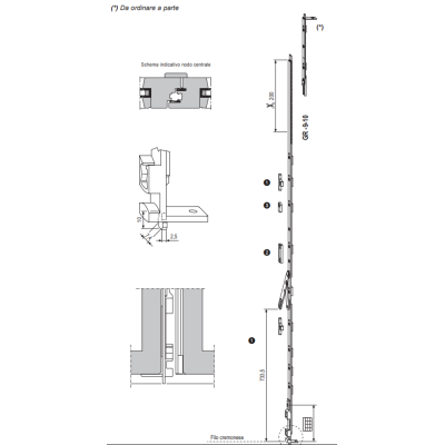 Catenaccio Passante ad espansione AGB Multipunto, aria e uscita 11 mm, 1800-2000 mm, GR 8