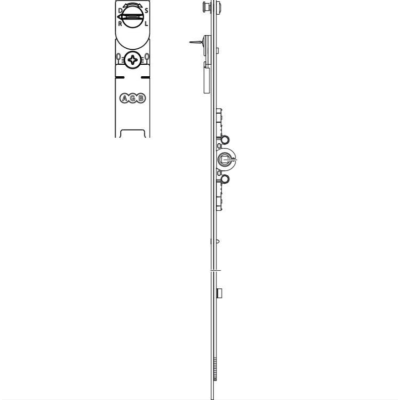 Cremonese A50122.15.02 Artech per finestra e portafinestra anta e ribalta, entrata 15 mm, altezza 610-810 mm, maniglia 280 mm
