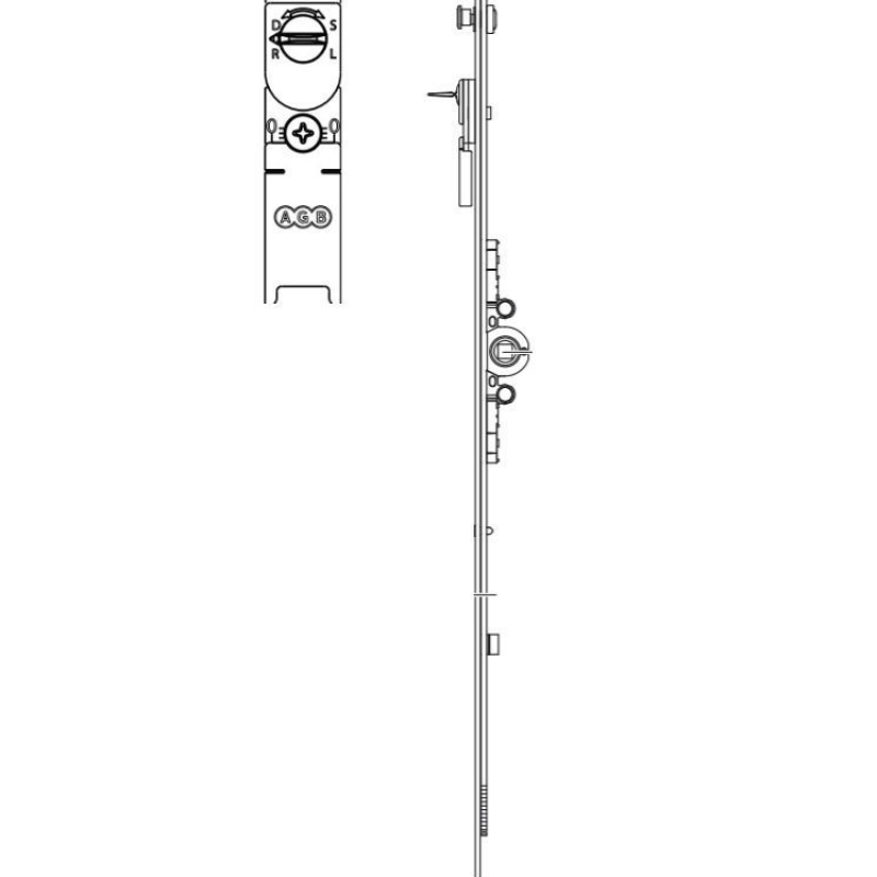 Cremonese A50122.15.05 Artech  AGB per finestra e portafinestra anta e ribalta, entrata 15 mm, altezza 1194-1410 mm, maniglia 500 mm