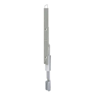 Terminale superiore A50193.02.SX Artech AGB per ante a bandiera, mano sinistra, lunghezza 125 mm, puntale uscita 11 o 15 mm, Acciaio finitura Silver