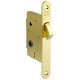 Serratura Gancio quadro WC incasso B00703 AGB per porta scorrevole, entrata 40 mm, bordo tondo 168x22 mm, Acciaio finitura Ottonato Verniciato