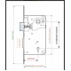 Serratura Gancio quadro WC incasso B00703 AGB per porta scorrevole, entrata 40 mm, bordo tondo 168x22 mm, Acciaio finitura Ottonato Verniciato