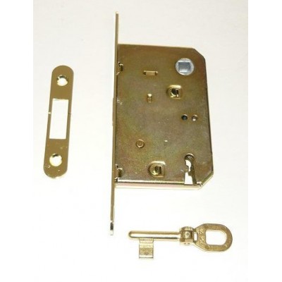 Serratura da infilare a gancio per porte interne scorrevoli B.Tondo E50 Ottone AGB