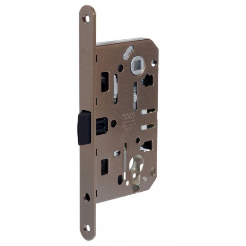Serratura Mediana Evolution Yale incasso B01103 Agb per porta da interni, entrata 35 mm, interasse 85 mm, bordo tondo 196x18 mm, Acciaio finitura Ottonato Verniciato
