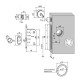 Kit Scivola A tondo B03934.50.02 AGB per porta scorrevole, chiavistello e bottone con serratura T 50 mm, finitura Bronzato