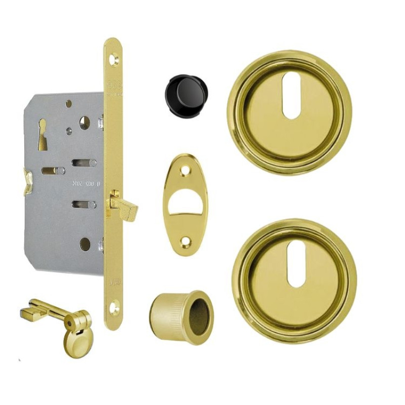 Kit M Scivola T AGB, solo chiave, spessore porta 38-48 mm, colore ottonato verniciato