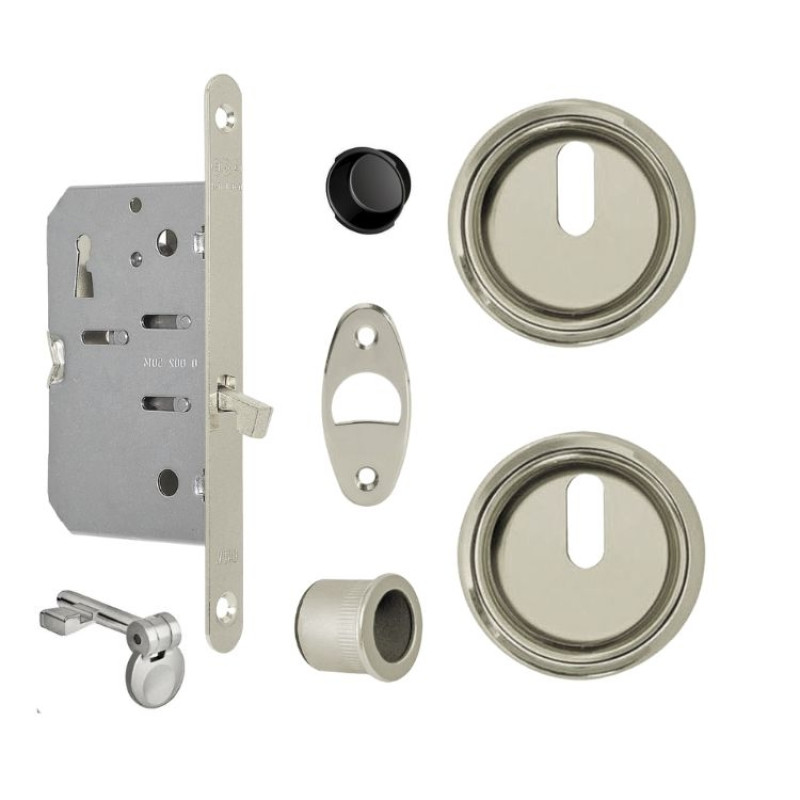 Kit M Scivola T AGB, solo chiave, spessore porta 38-48 mm, colore nichelato