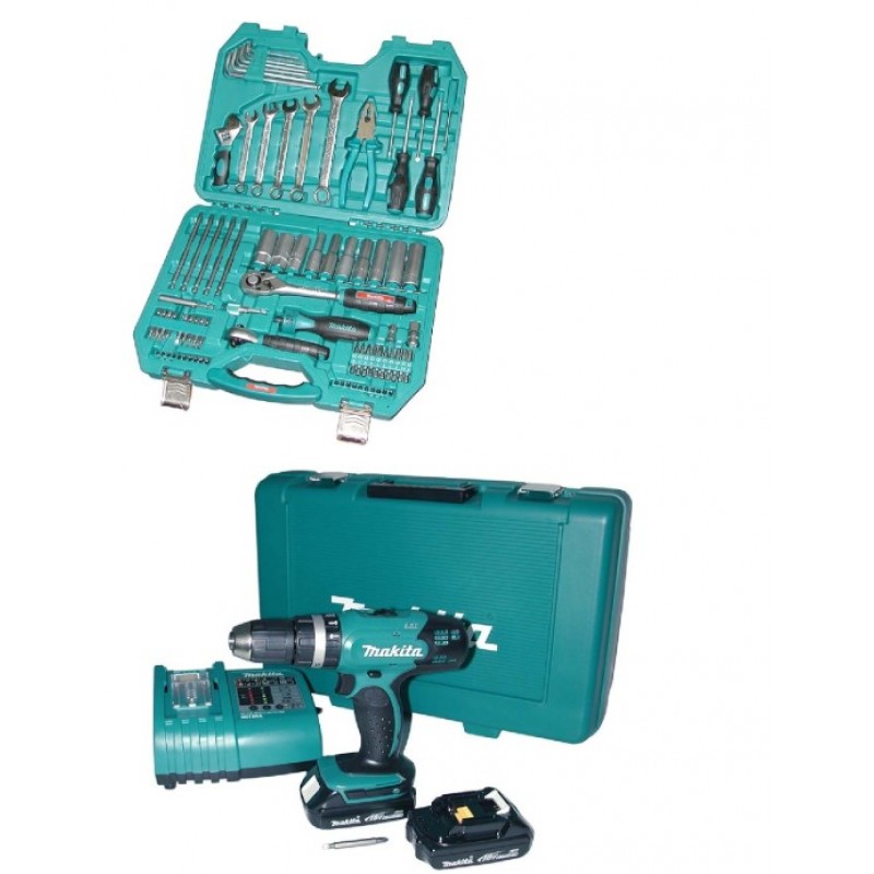TRAPANO CON 2 BATTERIE 18 VOLT MAKITA MOD. BHP453RHEX LITIO CON VALIGETTA ALLUMUNIO