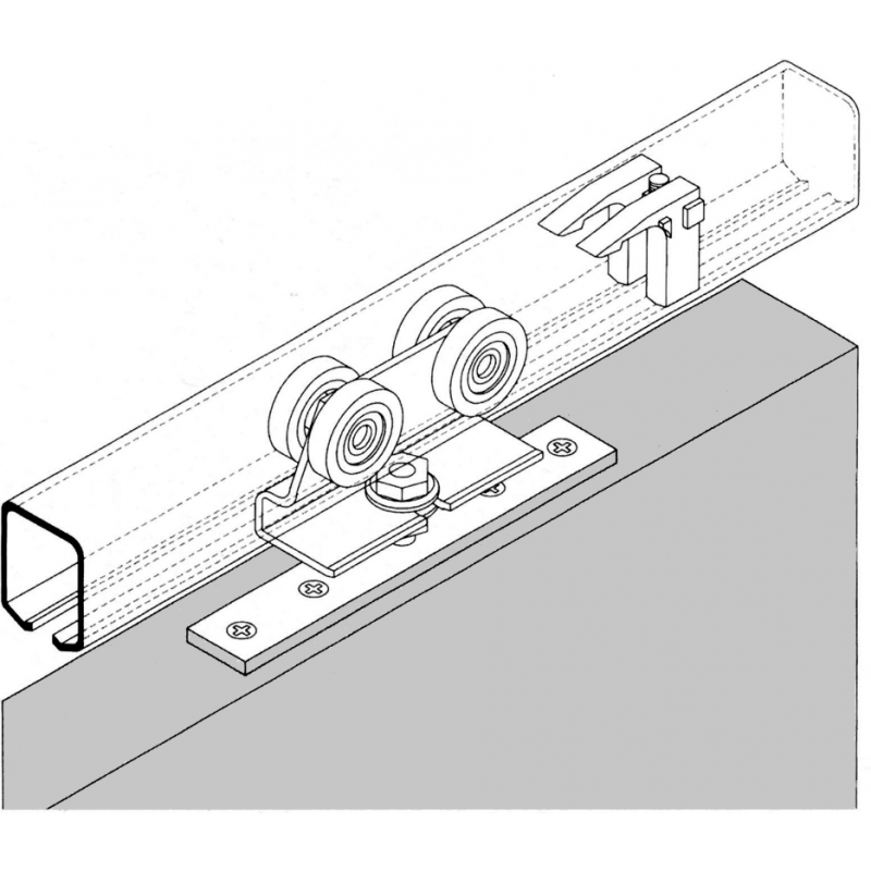 KIT PER PORTE SCORREVOLI SCRIGNO PER BINARIO ALTO Portata 80 kg ART. C0043