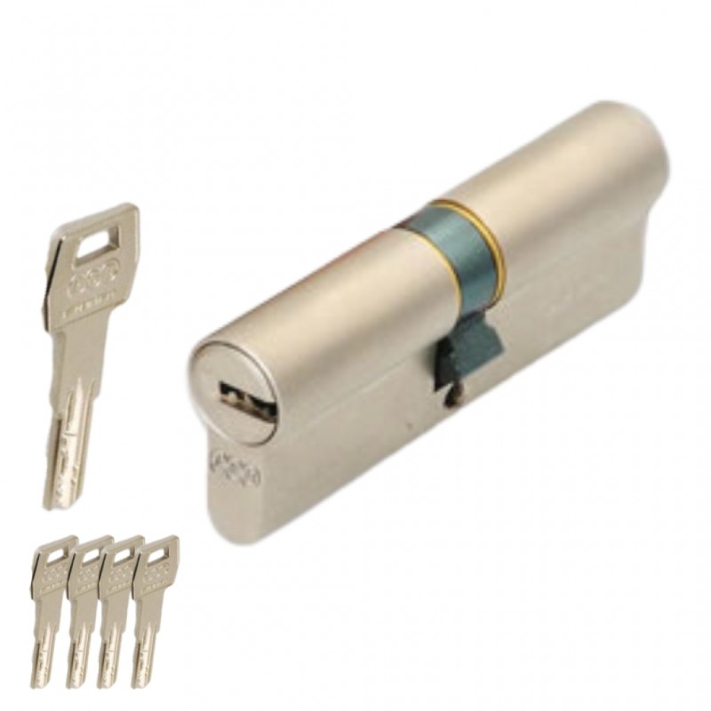 Cilindro 5000 PS Agb per serratura, profilo europeo, doppia funzione, lunghezza 120 mm 45-75, Ottone finitura Nichelato Opaco