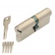 Cilindro 5000 PS Agb per serratura, profilo europeo, doppia funzione, lunghezza 120 mm 45-75, Ottone finitura Nichelato Opaco
