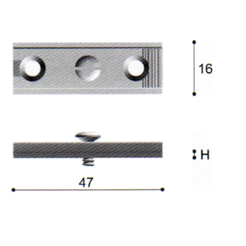 Basetta per il fissaggio di cerniere cod.CF01024 o CF01025