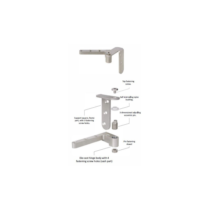 CERNIERA BILICO COMPACT AGB E10073 COMPLETO PER PORTA A FILO